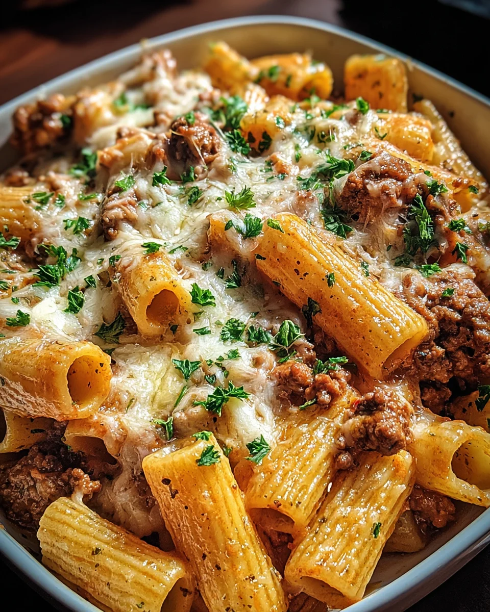 Creamy Parmesan Beef Rigatoni Creamy