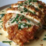 Crispy Parmesan Chicken with a Rich Garlic Sauce