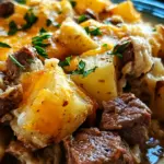 Crockpot Loaded Steak and Potato Bake Recipe