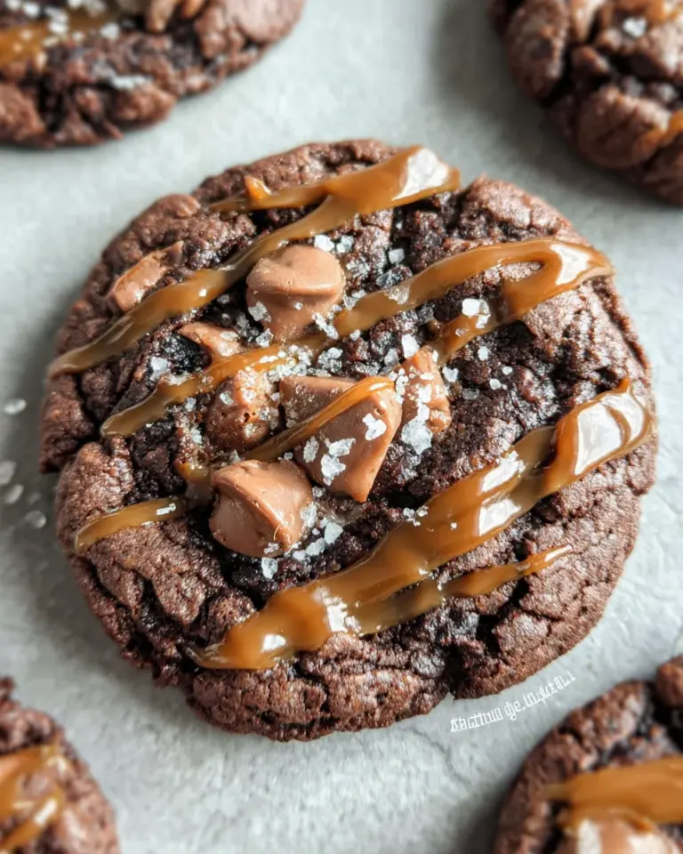 Double Chocolate Salted Caramel Cookies