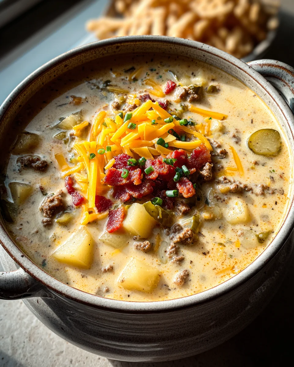 Easy Cheeseburger Soup 22 Easy Cheeseburger Soup