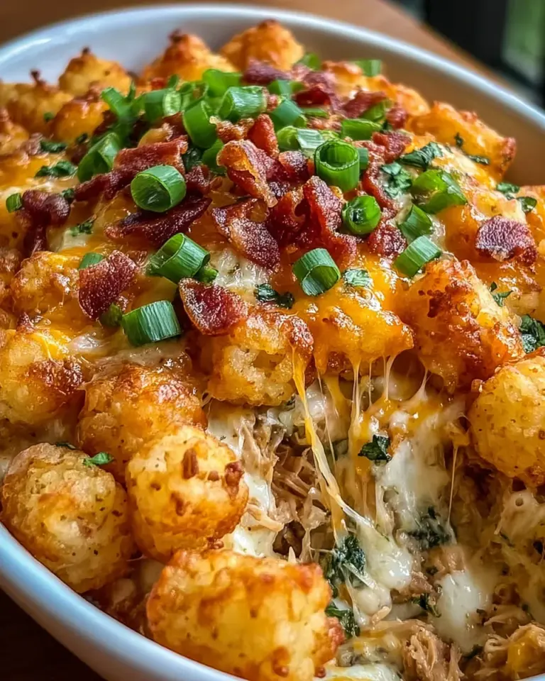 Easy Chicken Bacon Ranch Tater Tot Casserole