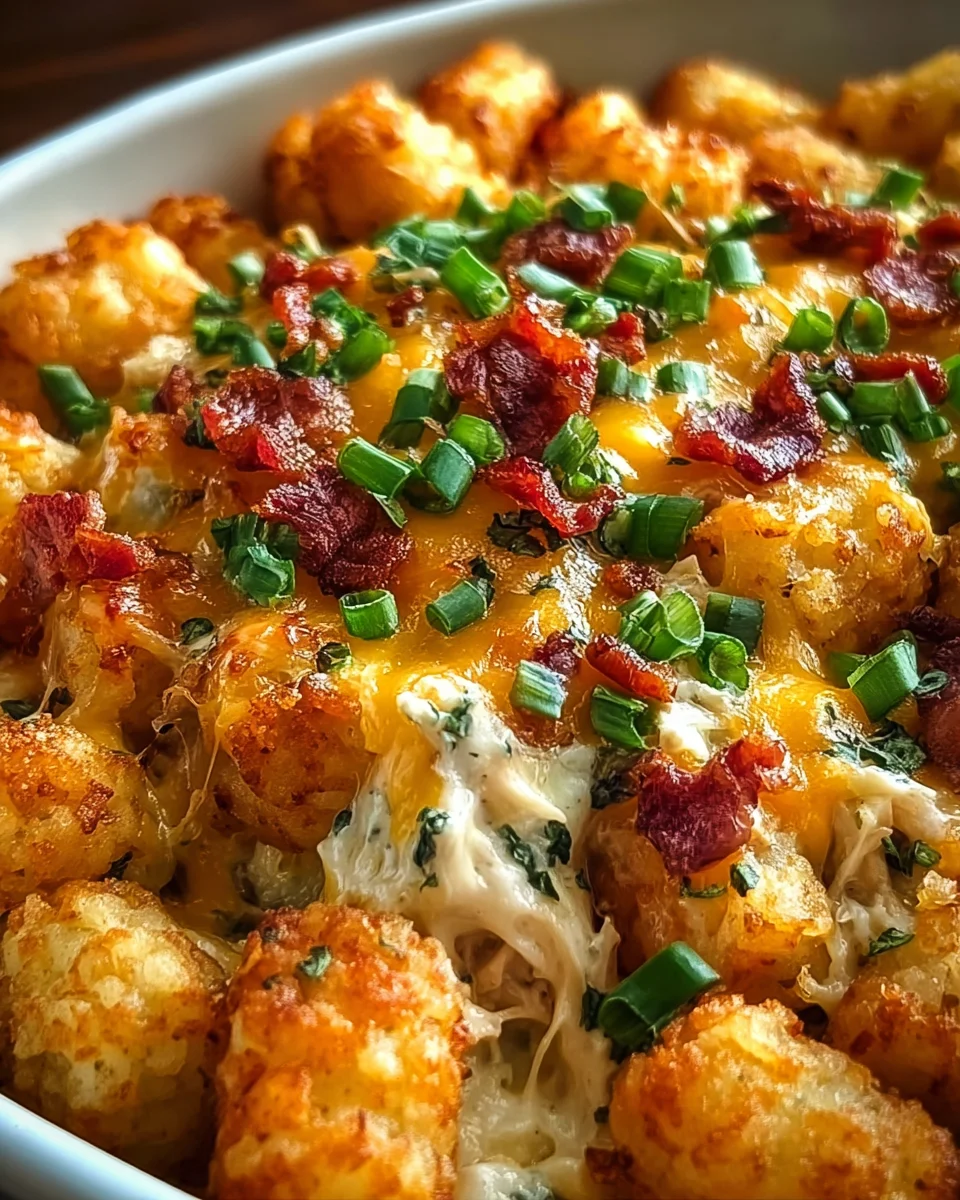 Easy Chicken Bacon Ranch Tater Tot Casserole Easy
