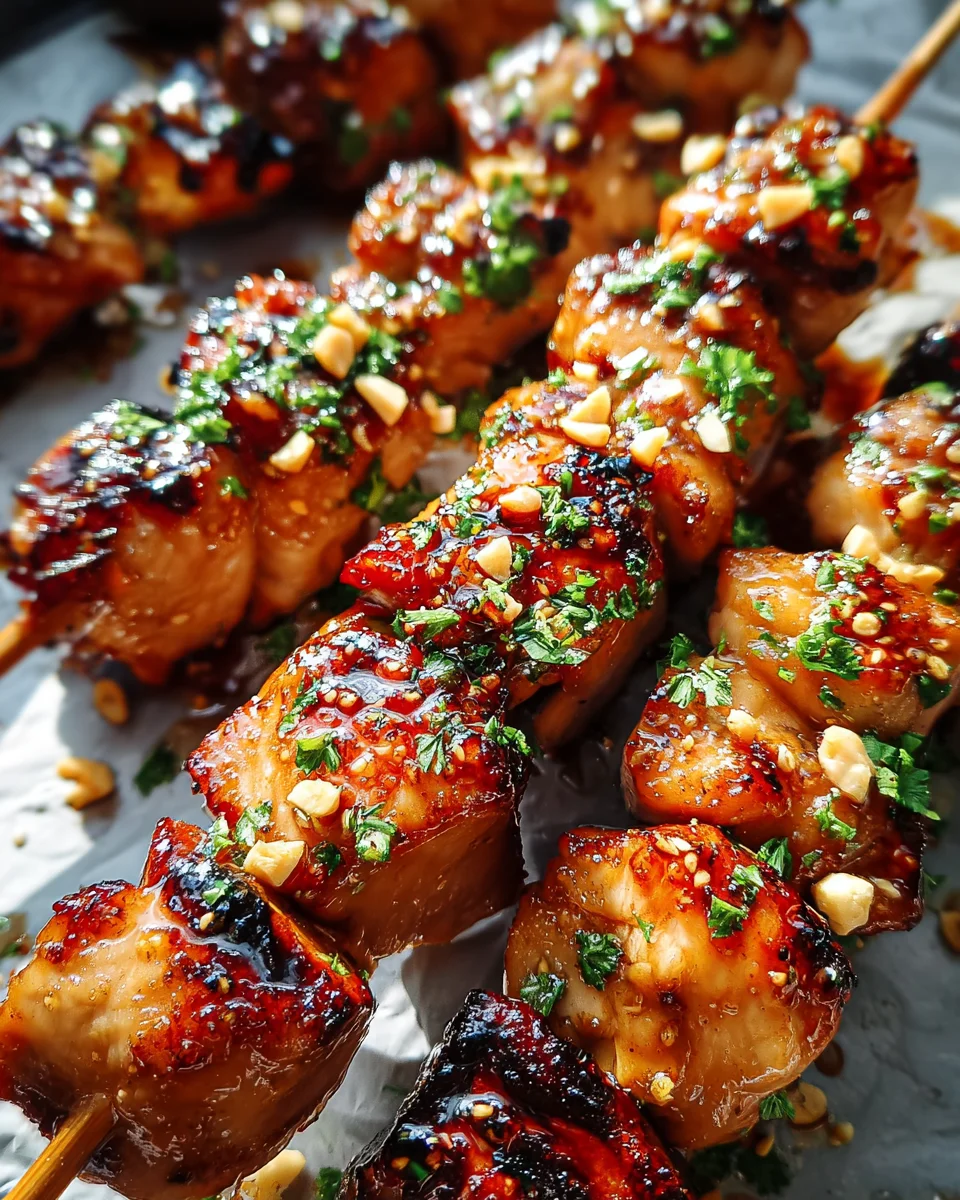 Easy Grilled Asian Chicken Skewers with Honey Garlic Sauce Easy