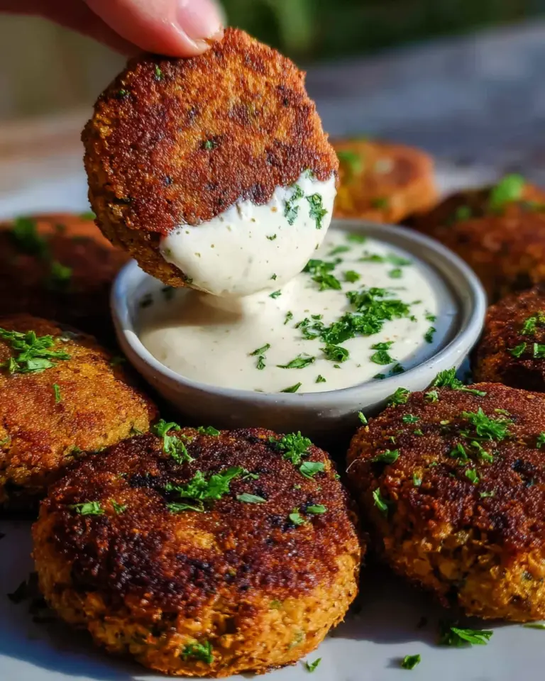 Easy Lentil Patties (with Lemon Tahini Dip)