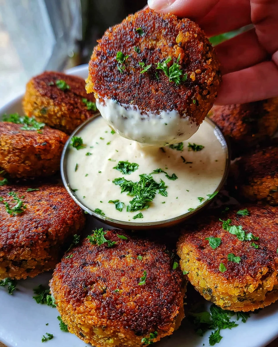 Easy Lentil Patties (with Lemon Tahini Dip) Easy