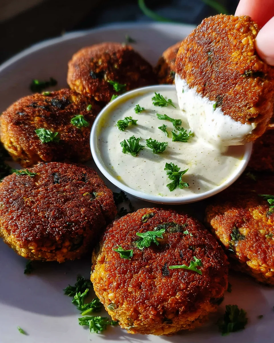 Easy Lentil Patties (with Lemon Tahini Dip) Easy