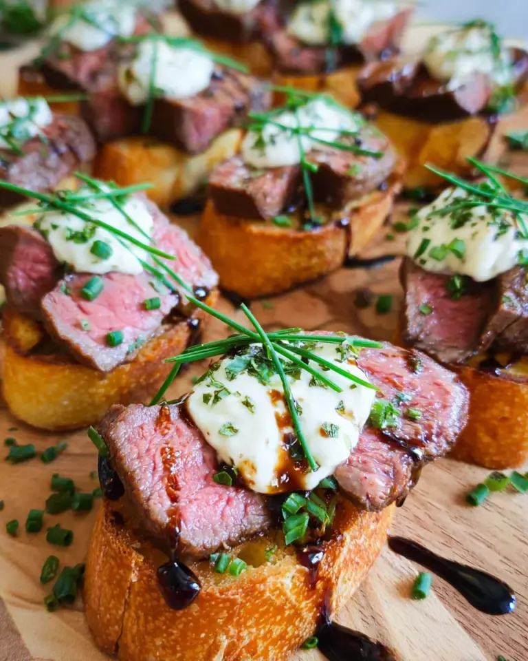 Easy Steak Crostini (with Horseradish Sauce)