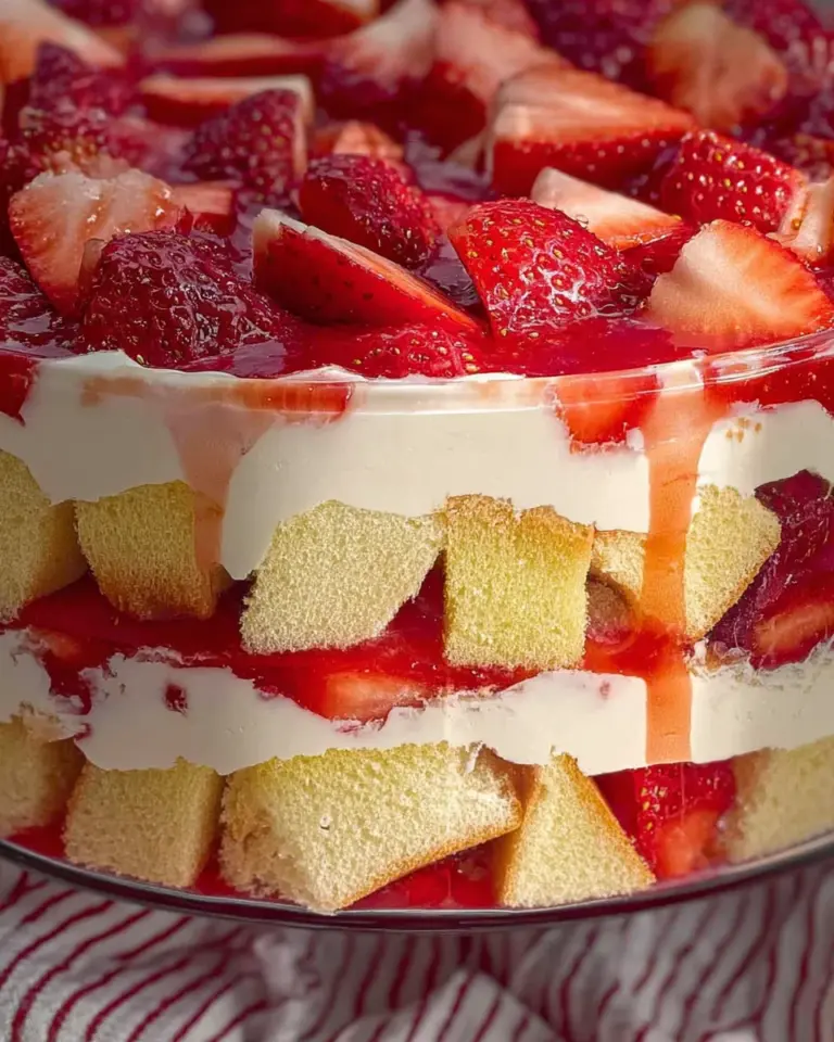 Easy Strawberry Trifle with Pound Cake