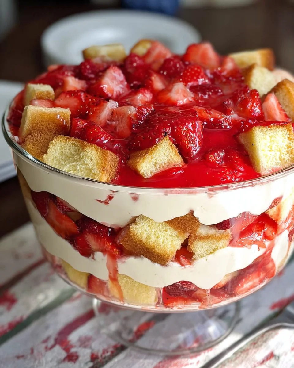 Easy Strawberry Trifle with Pound Cake Easy