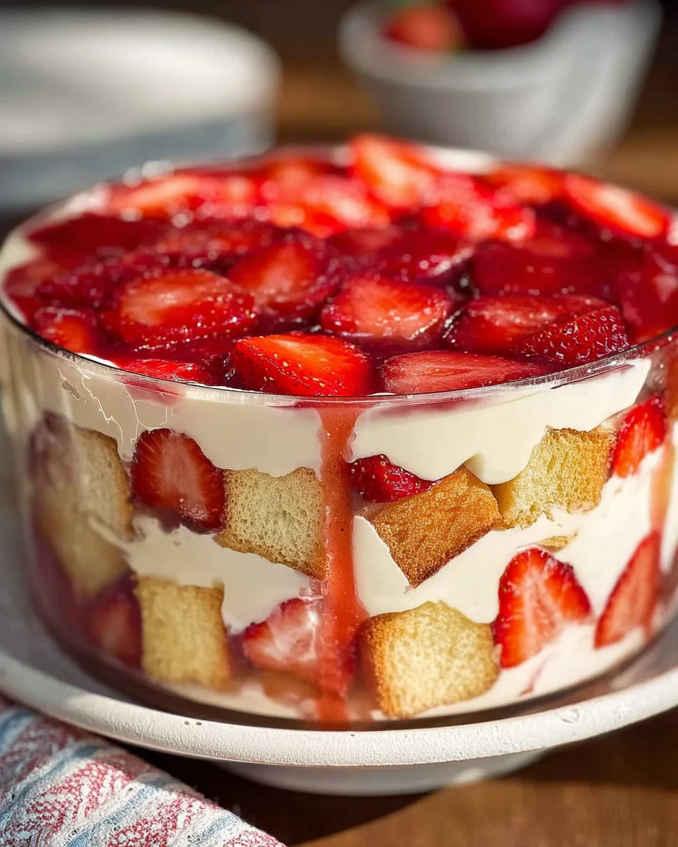 Easy Strawberry Trifle with Pound Cake Easy