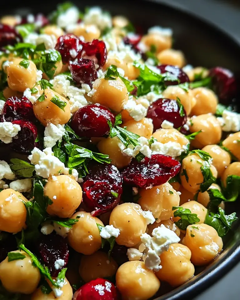 Feta & Cranberry Chickpeas with Lemon Vinaigrette