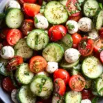 Fresh Cucumber Caprese Salad