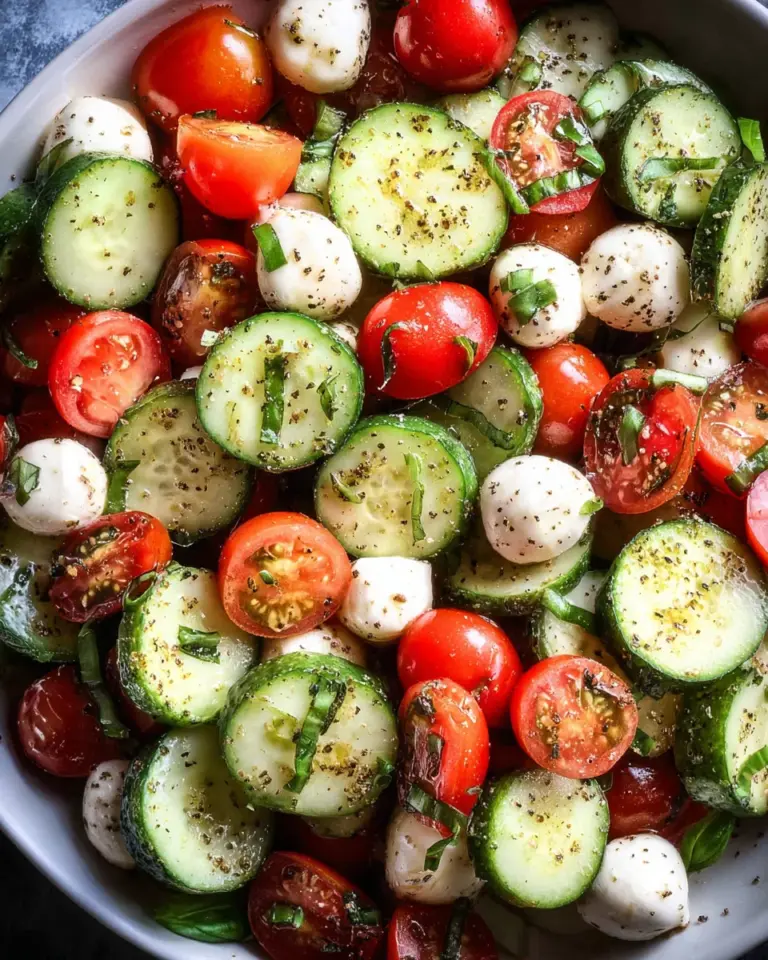 Fresh Cucumber Caprese Salad