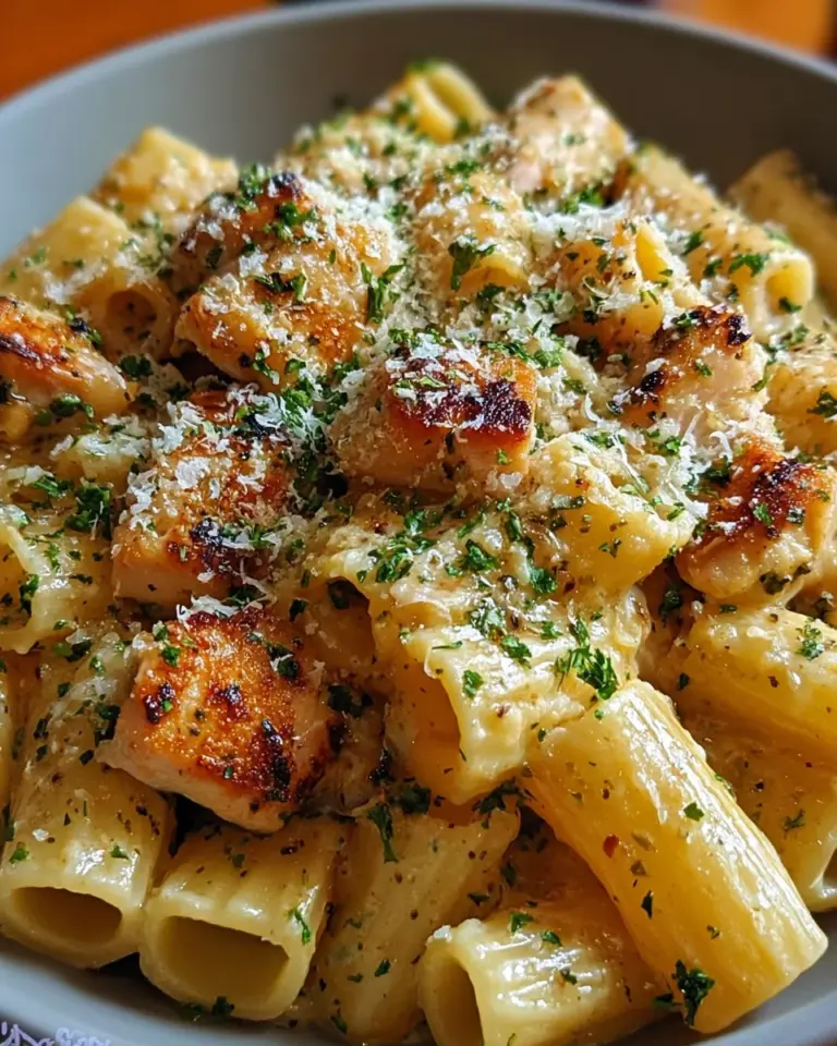 Garlic Butter Chicken with Rigatoni and Parmesan