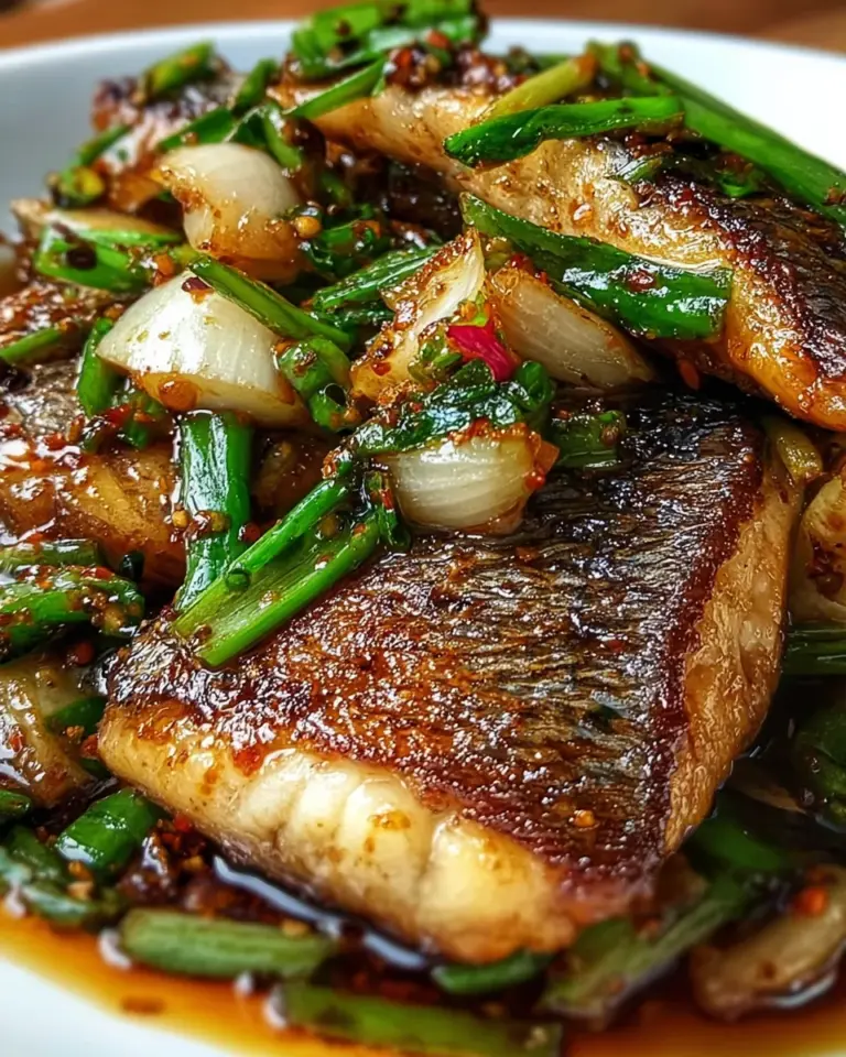 Ginger Onion Fried Sea Bass