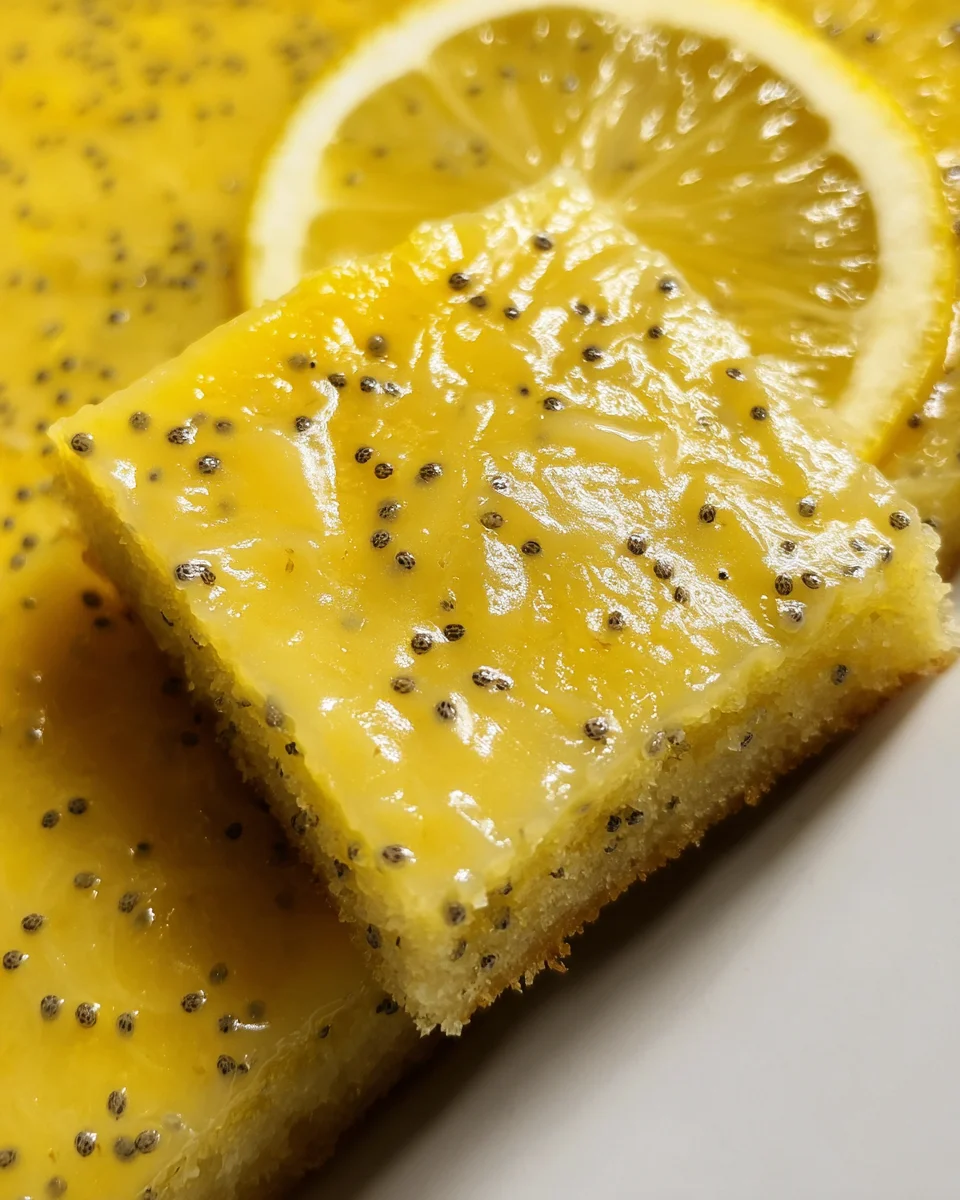 Glazed Lemon Poppy Seed Bars Glazed