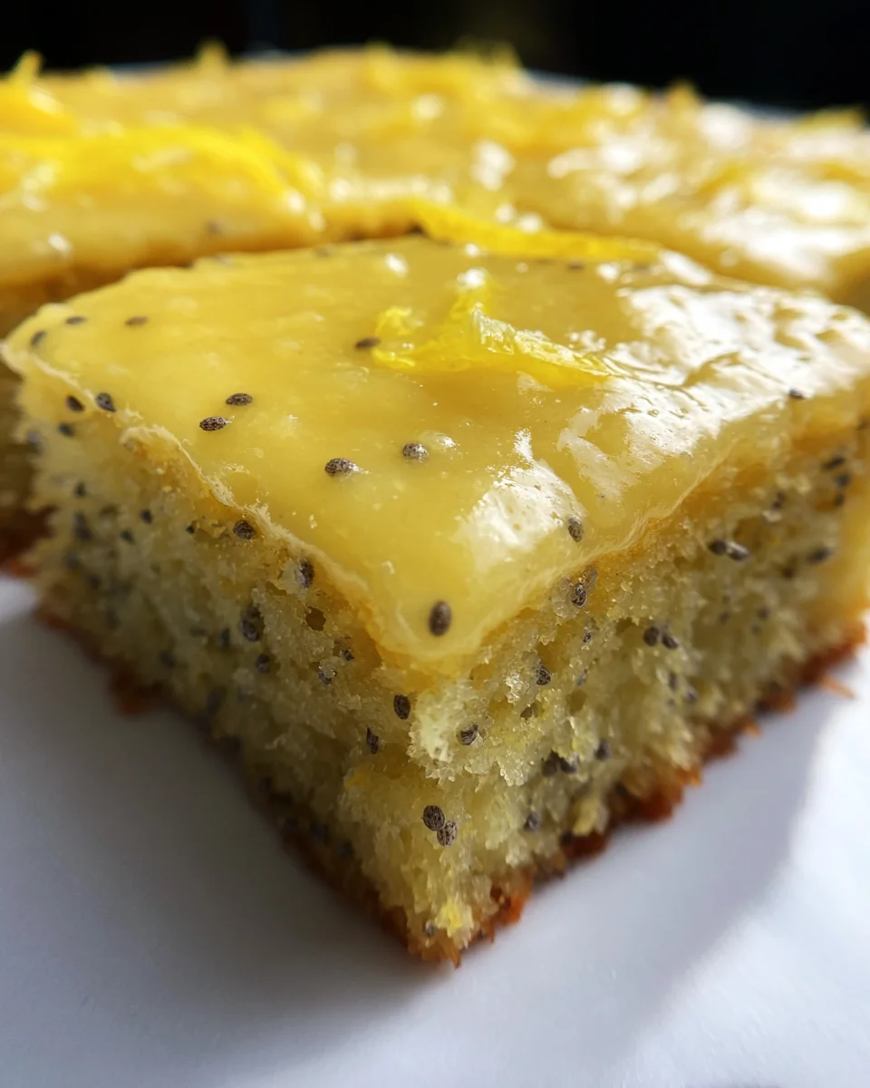 Glazed Lemon Poppy Seed Bars Glazed