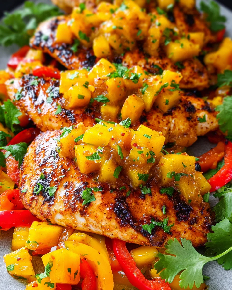 Grilled Mango Pineapple Chicken Grilled