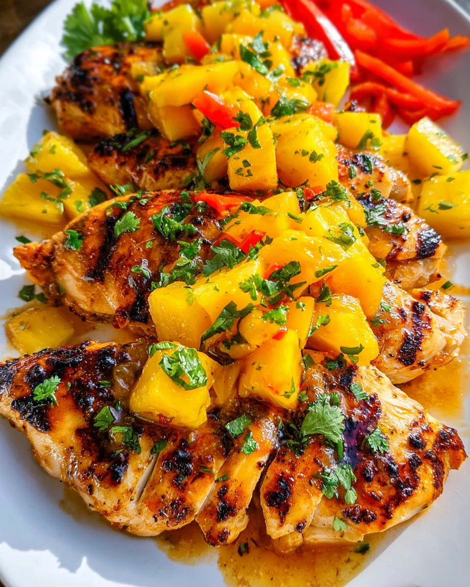 Grilled Mango Pineapple Chicken Grilled