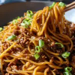 Ground Beef Mongolian Noodles
