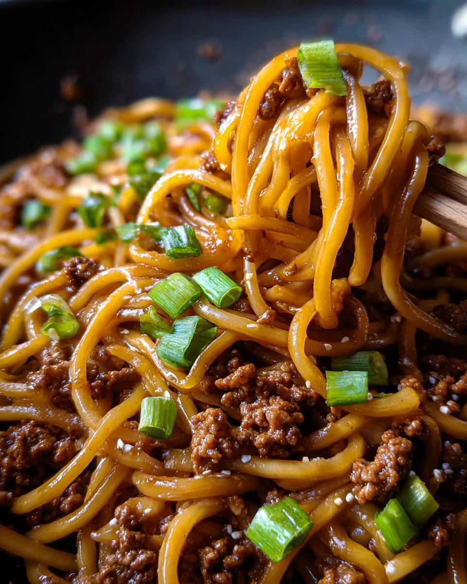 Ground Beef Mongolian Noodles 24 Ground