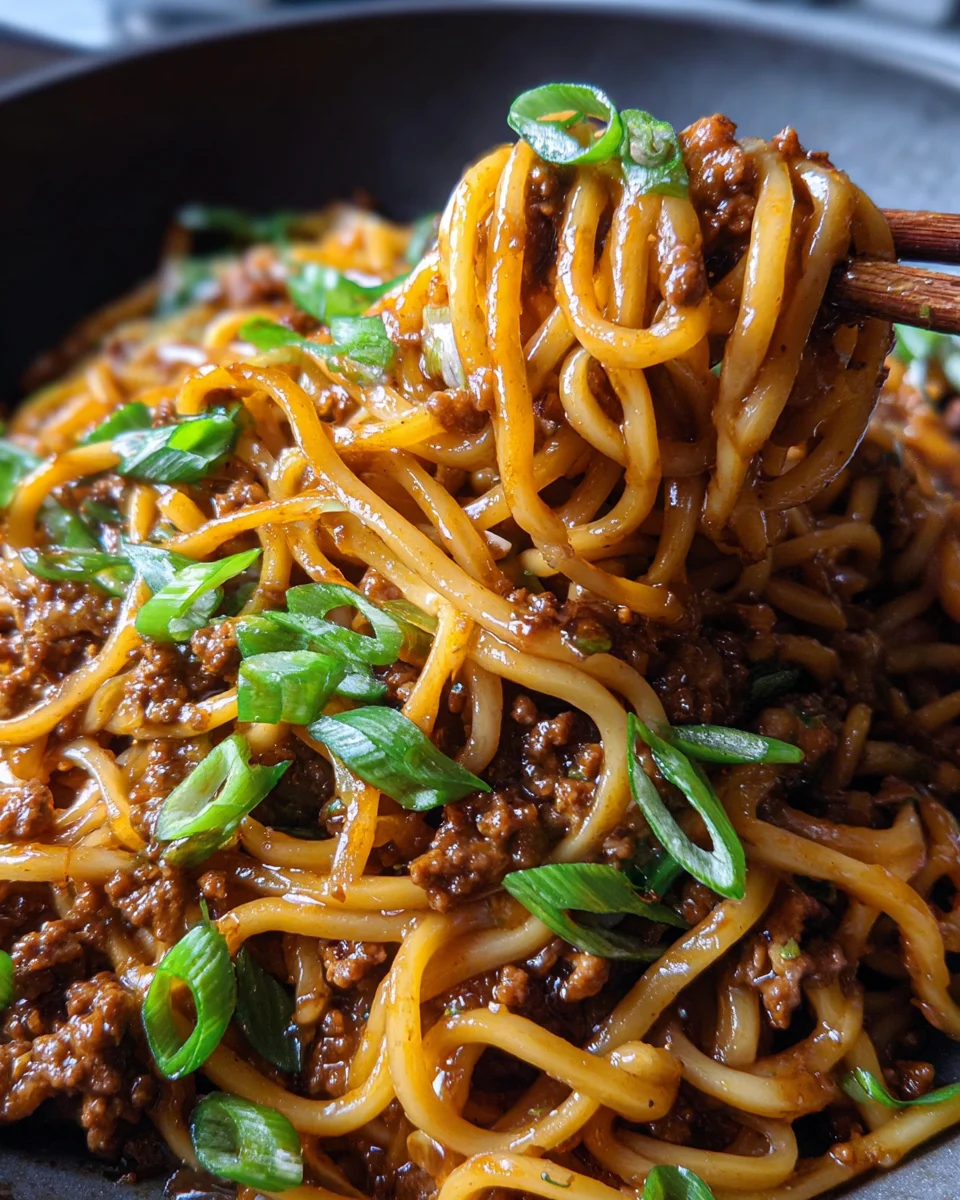 Ground Beef Mongolian Noodles 25 Ground