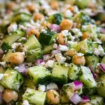Herby Cucumber Salad with Feta and Chickpeas
