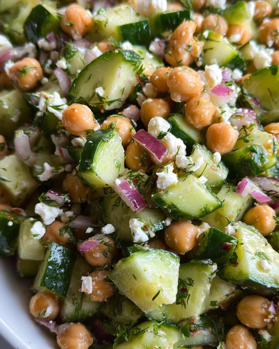 Herby Cucumber Salad with Feta and Chickpeas 20 Herby