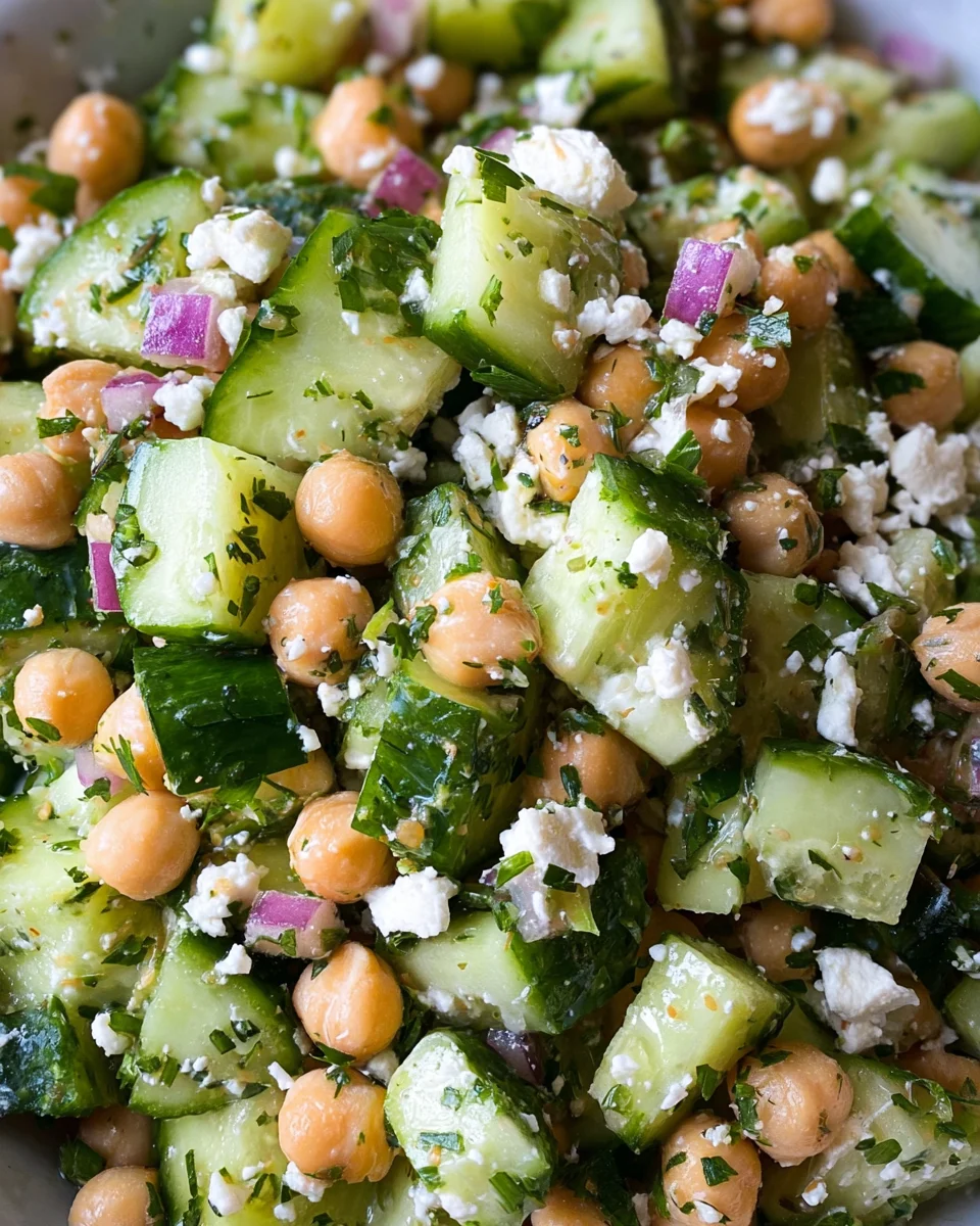 Herby Cucumber Salad with Feta and Chickpeas 21 Herby