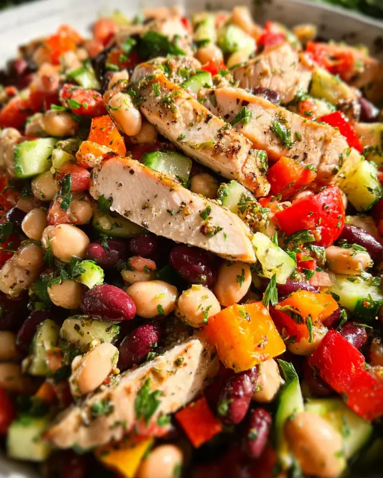 High-Protein Dense Bean Salad with Chicken