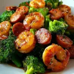 Honey Garlic Shrimp, Sausage, and Broccoli