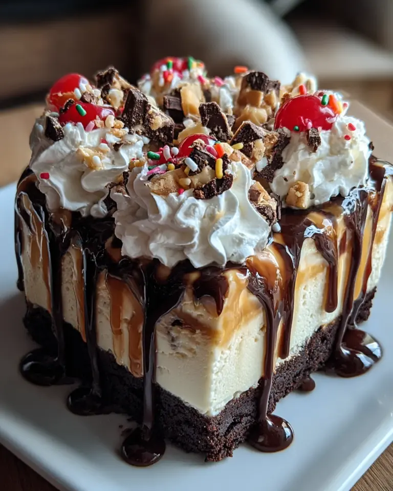 Hot Fudge Sundae Brownie Cheesecake
