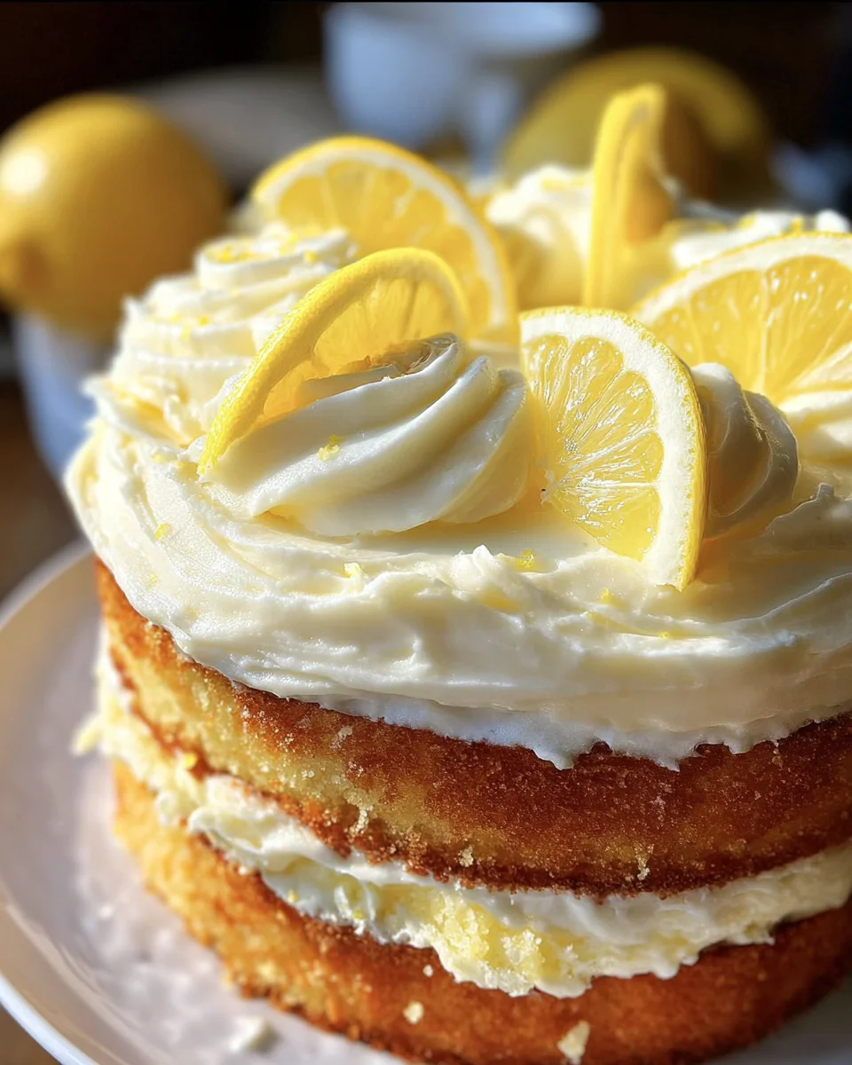 Lemon Velvet Cake with Lemon Cream Cheese Frosting Lemon