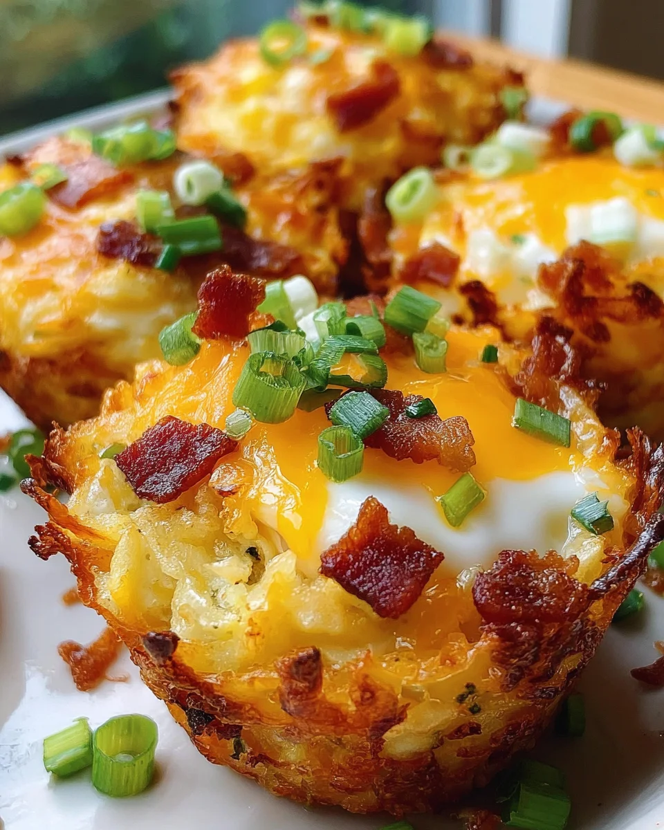 Loaded Bacon and Egg Hash Brown Muffins Loaded
