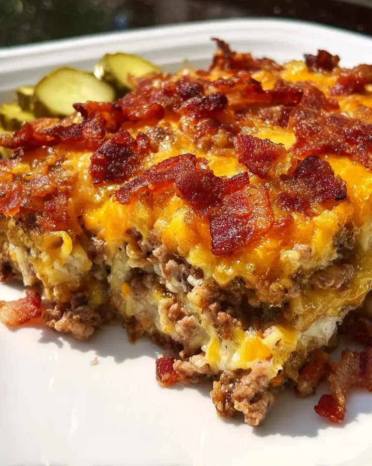 Low-Carb Bacon Cheeseburger Casserole