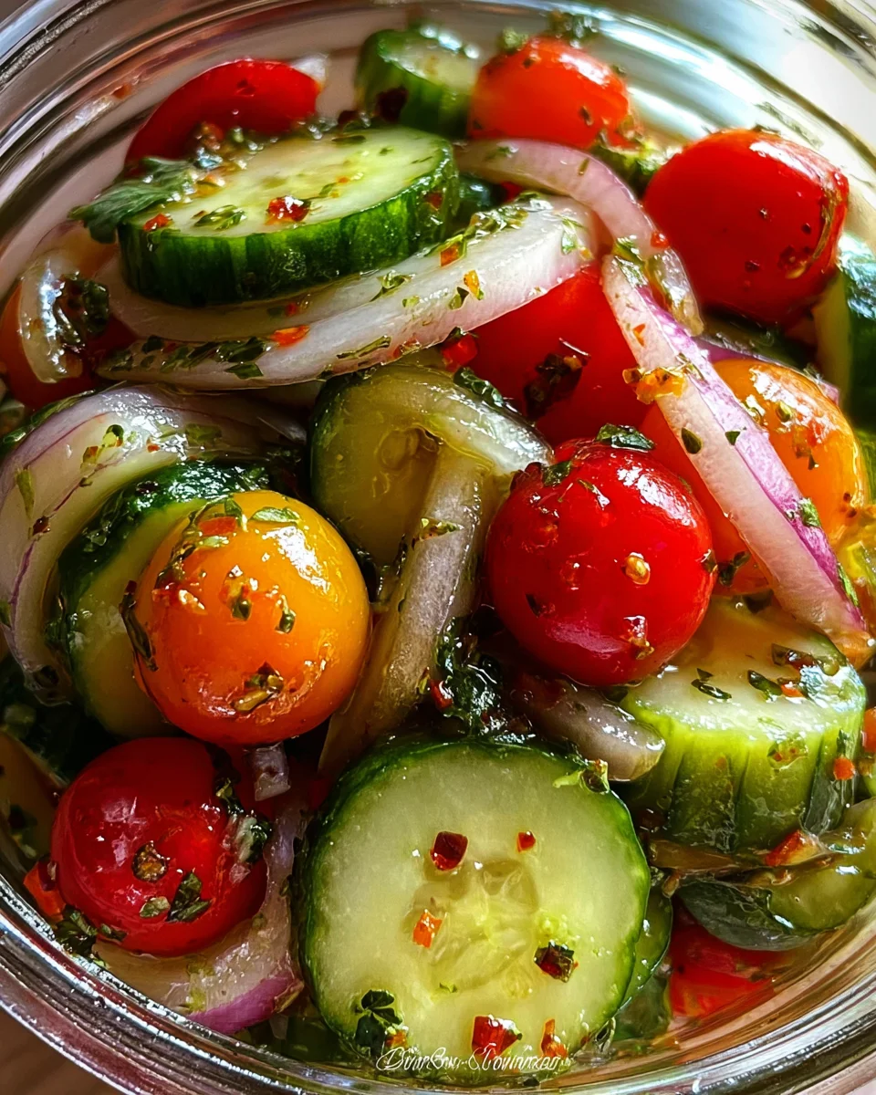 Marinated Cucumbers, Onions, and Tomatoes 21 Marinated