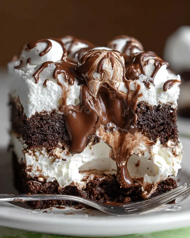Marshmallow Chocolate Poke Cake