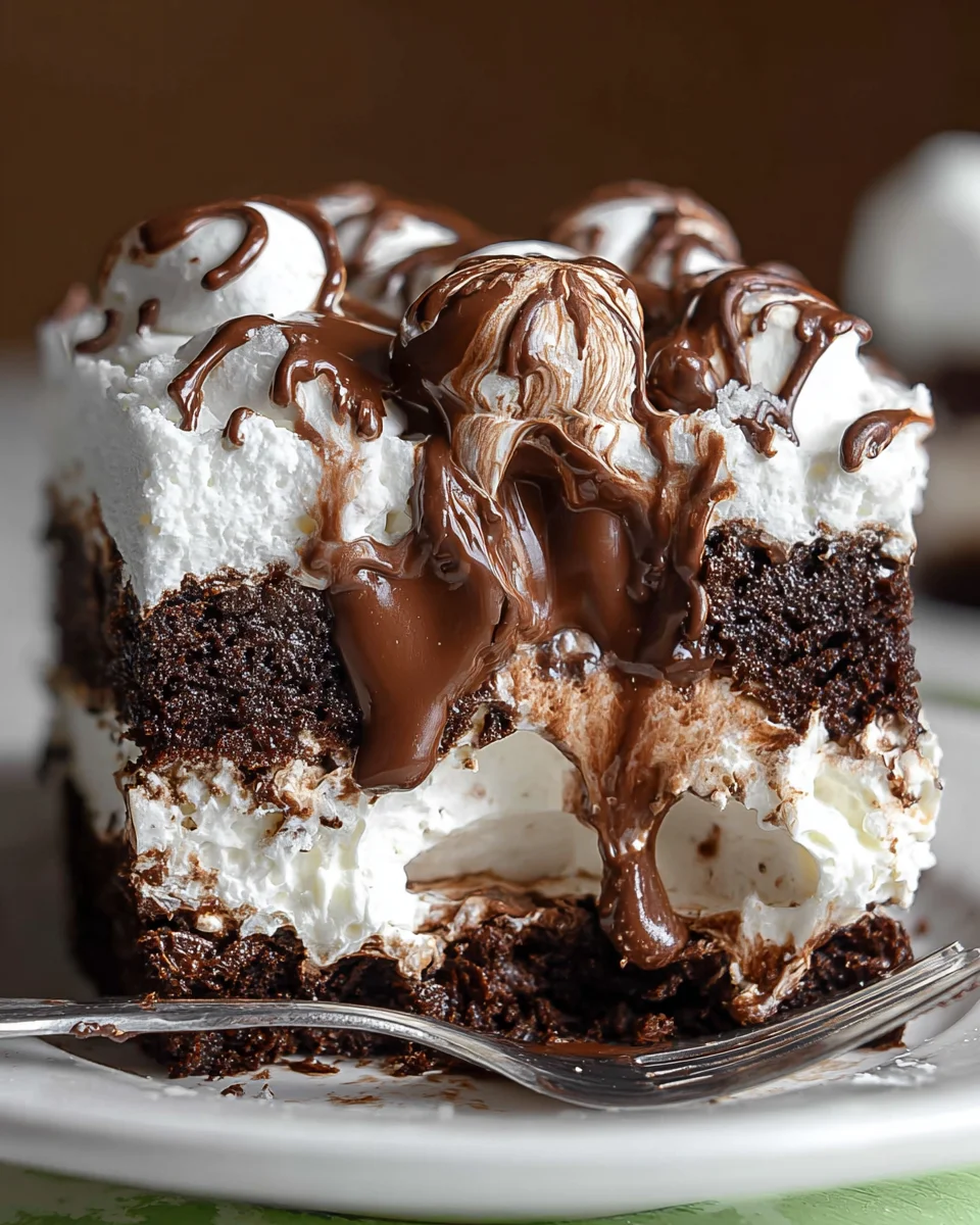 Marshmallow Chocolate Poke Cake Marshmallow Chocolate Poke Cake