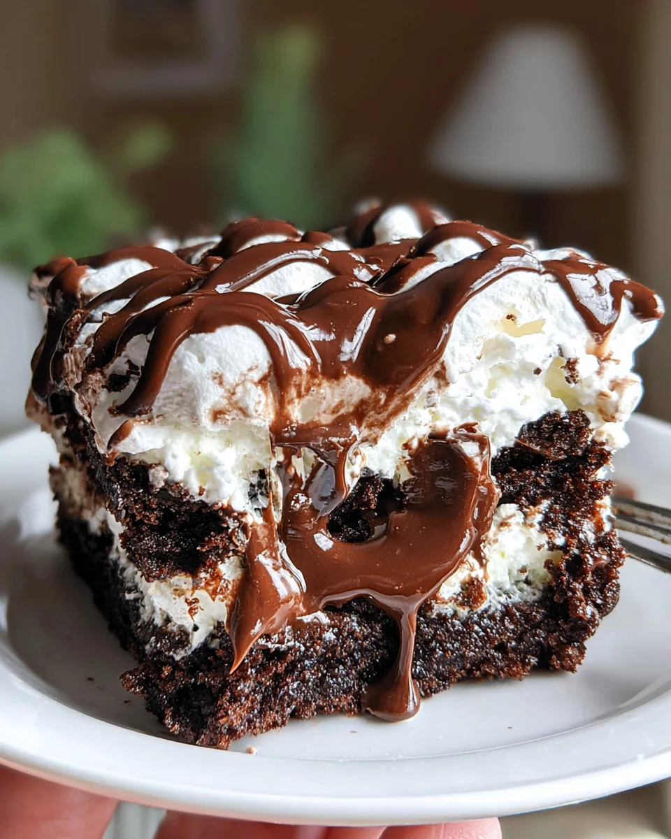 Marshmallow Chocolate Poke Cake Marshmallow