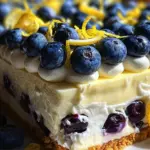 No-Bake Lemon dazzling Blueberry cream Cake No-Bake Lemon dazzling Blueberry cream Cake