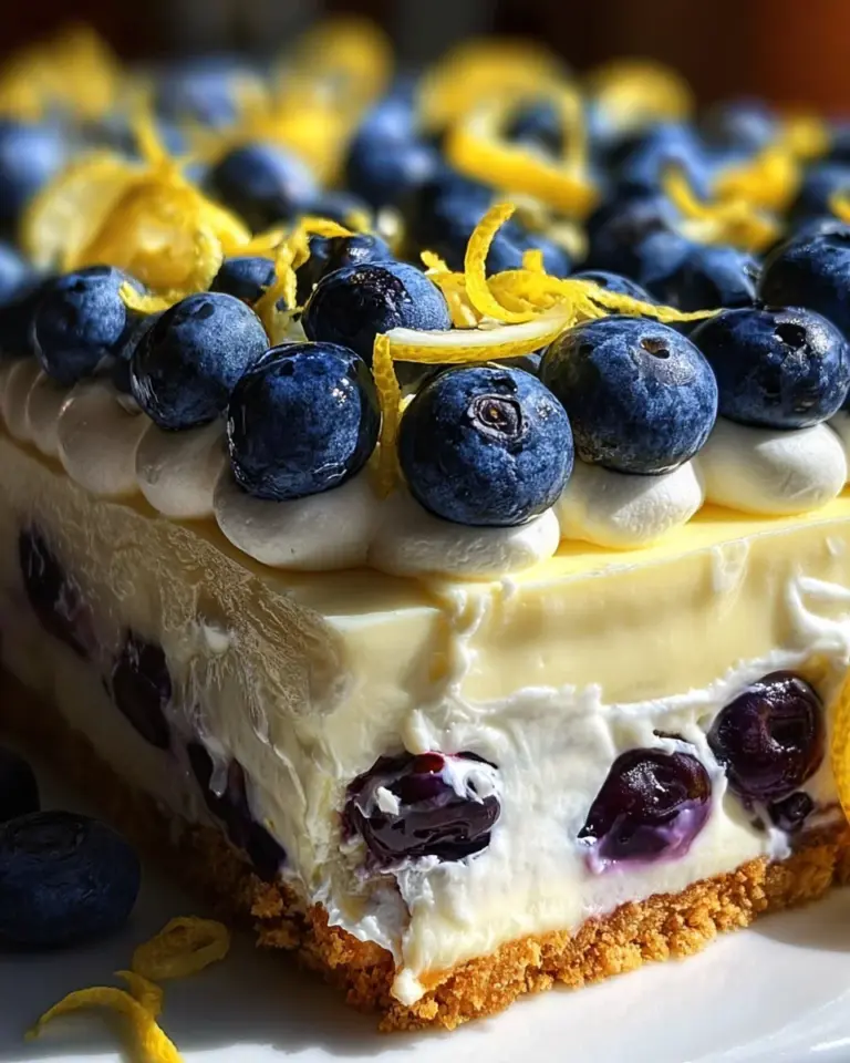 No-Bake Lemon dazzling Blueberry cream Cake