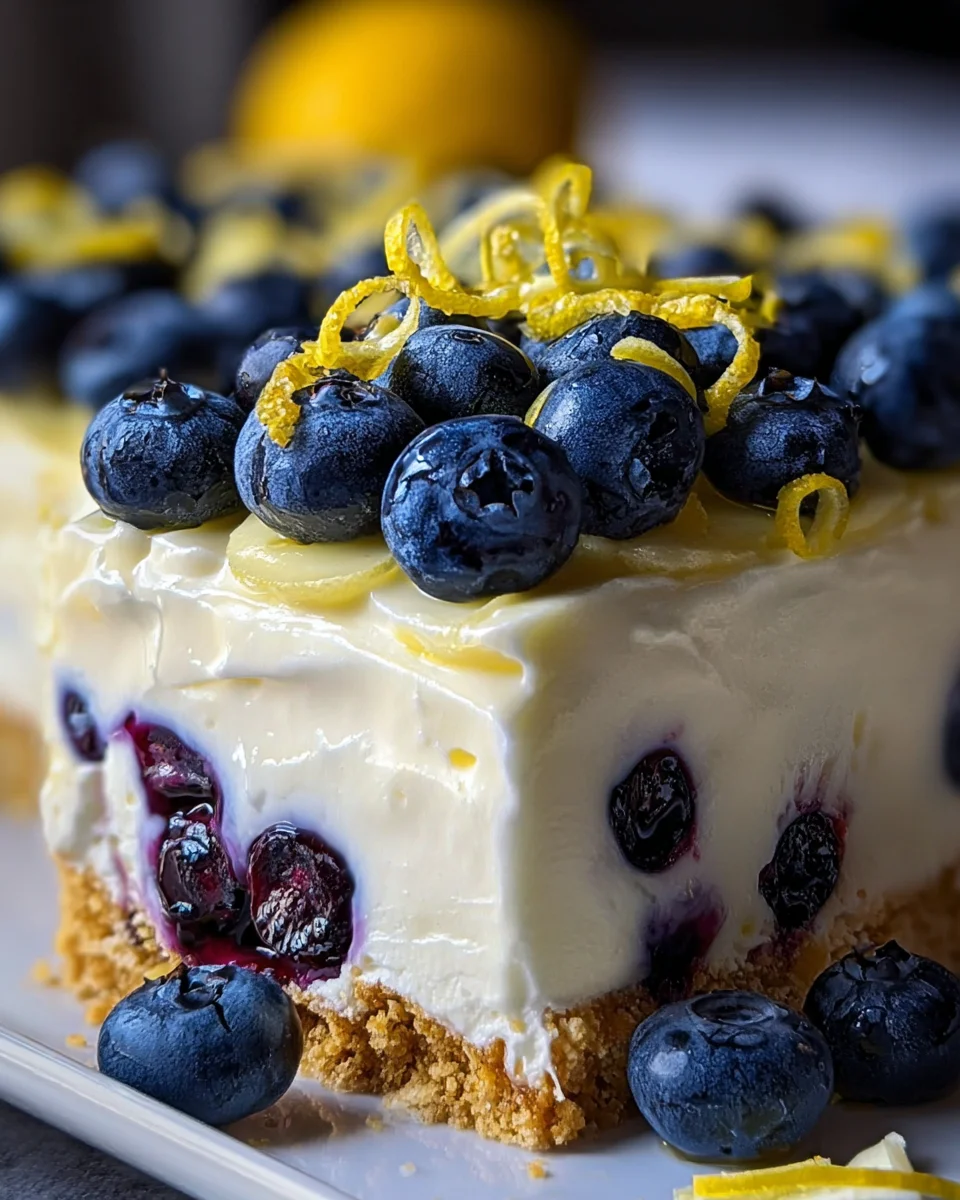 No-Bake Lemon dazzling Blueberry cream Cake No-Bake