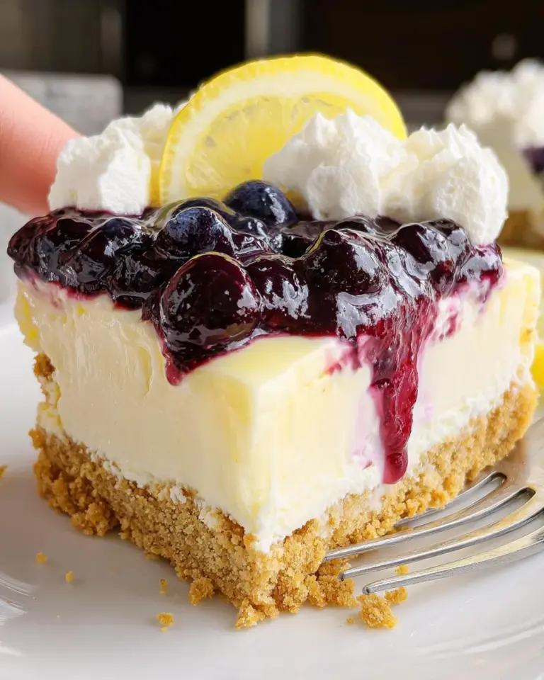 No Bake Lemon Blueberry Dessert