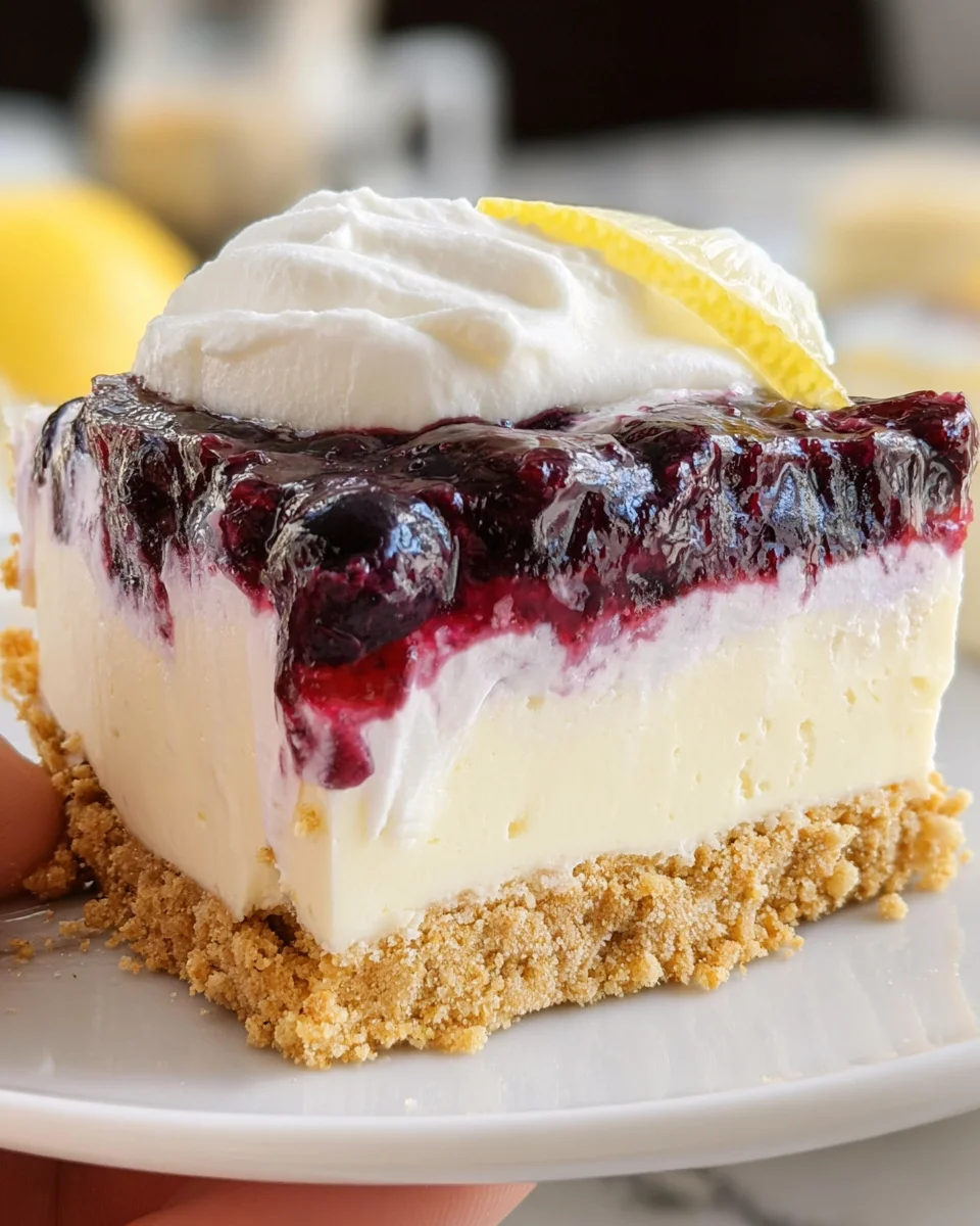 No Bake Lemon Blueberry Dessert No