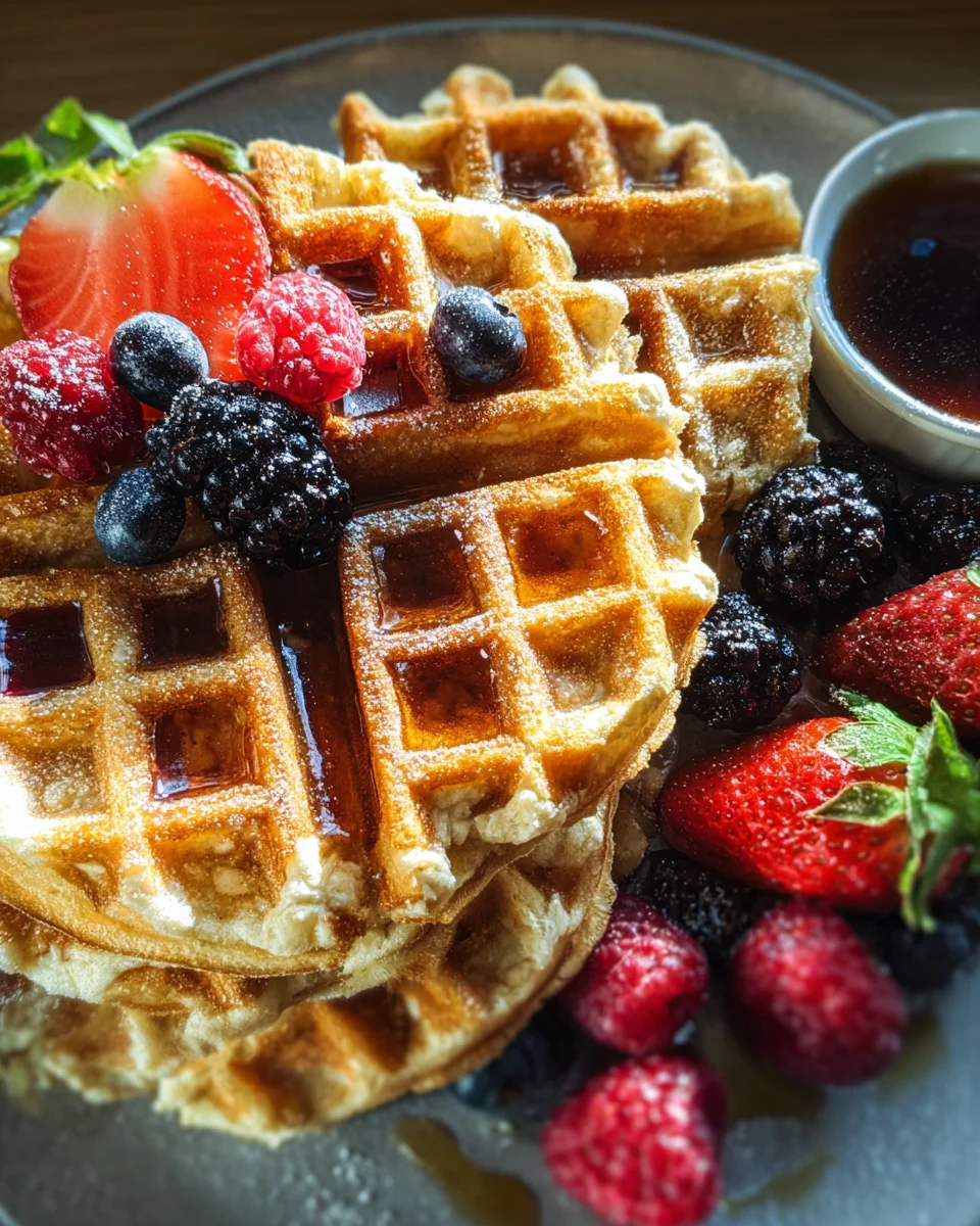 Oatmeal Cottage Cheese Waffles