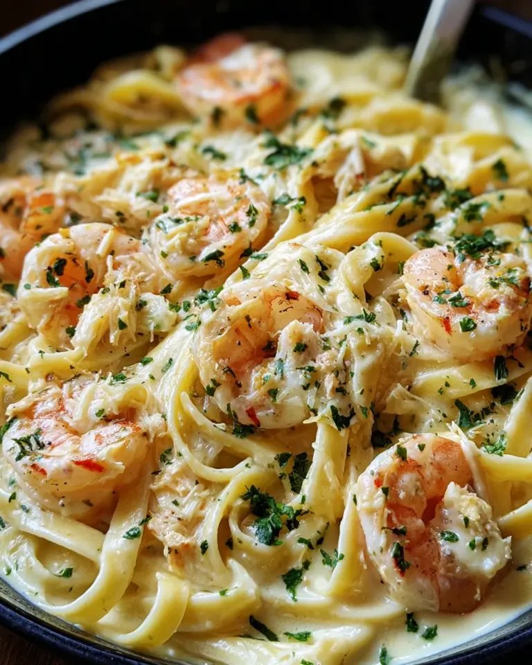 One Pot Shrimp and Crab Alfredo