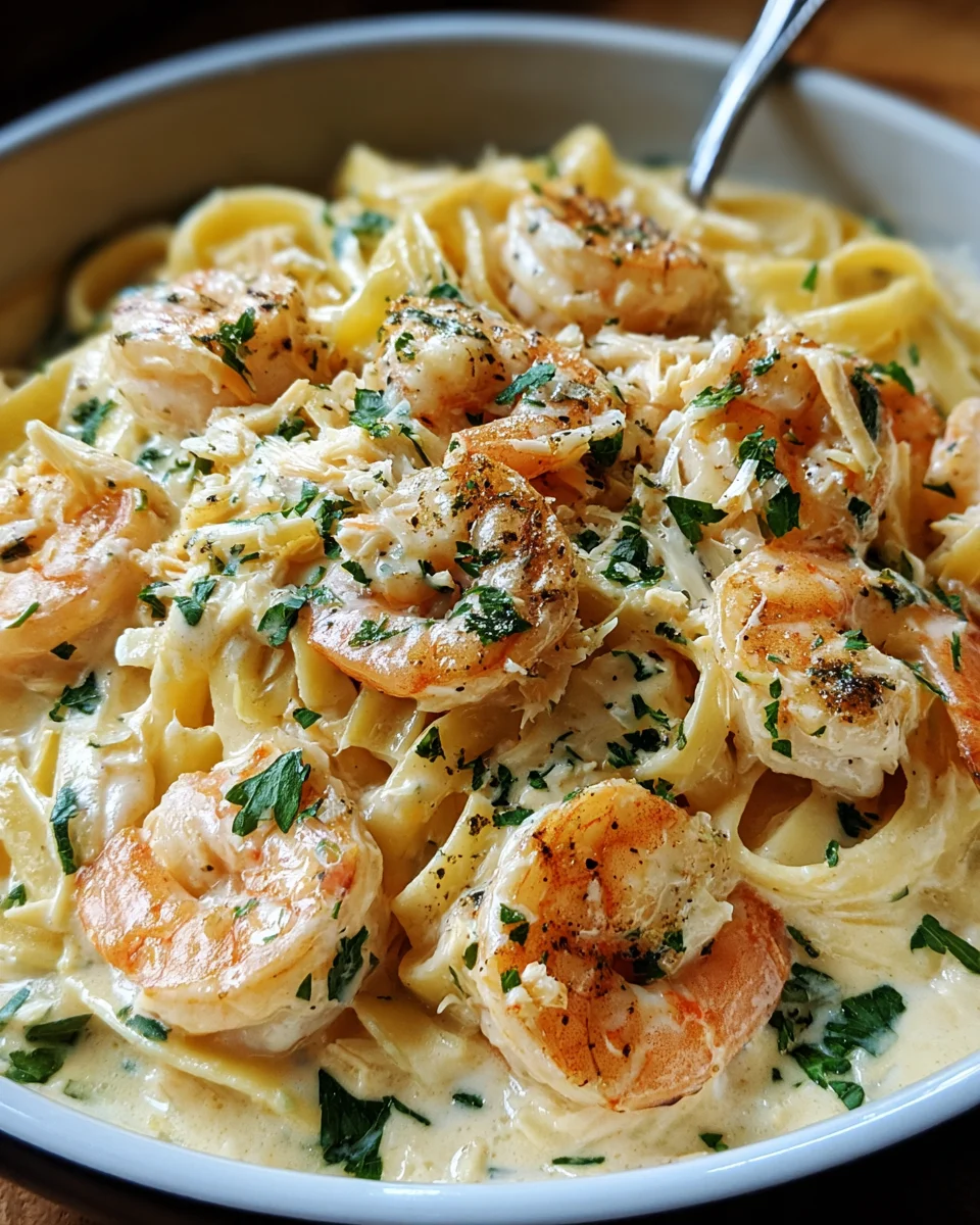 One Pot Shrimp and Crab Alfredo 22 One