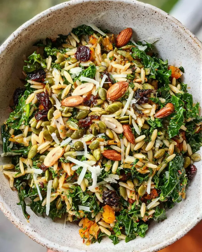 Orzo Kale Salad with Lemon Vinaigrette