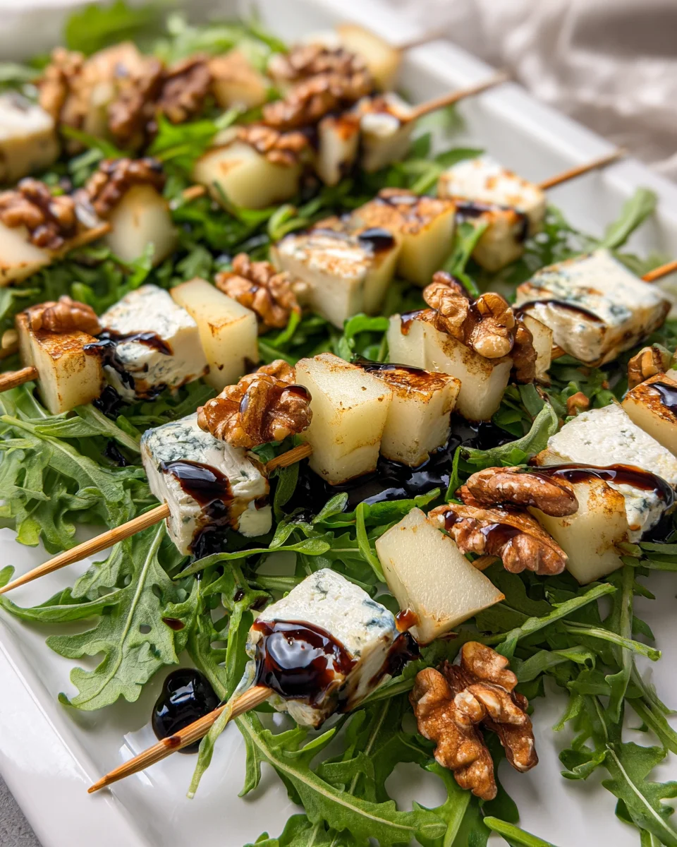 Pear & Brie Cheese Salad Skewers Pear